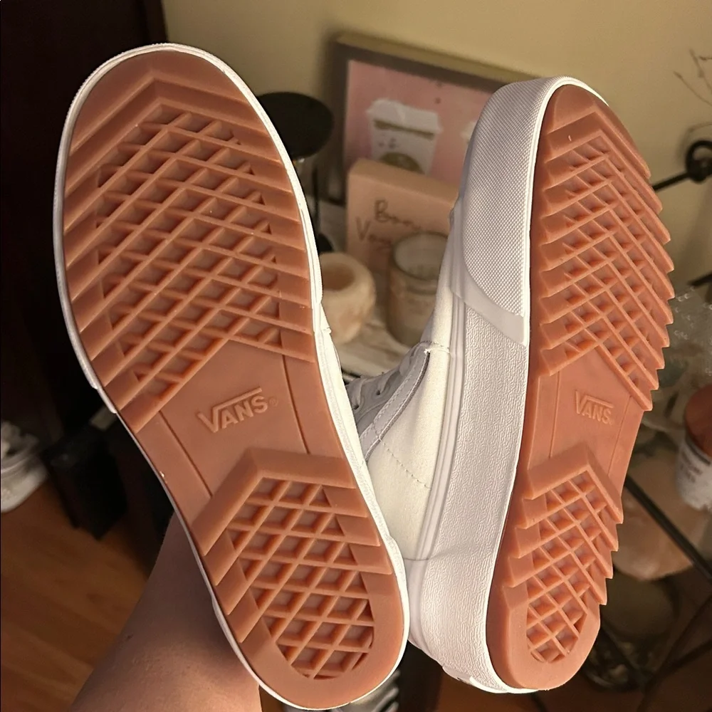 Vans Sk8-Hi Stacked Platform Sneakers Shoes True White Unisex Sawtooth Outsole - Picture 6 of 6